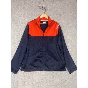 AND1 Jacket Mens XXL Full Zip Activewear Track Mock Neck Blue Orange Long Sleeve